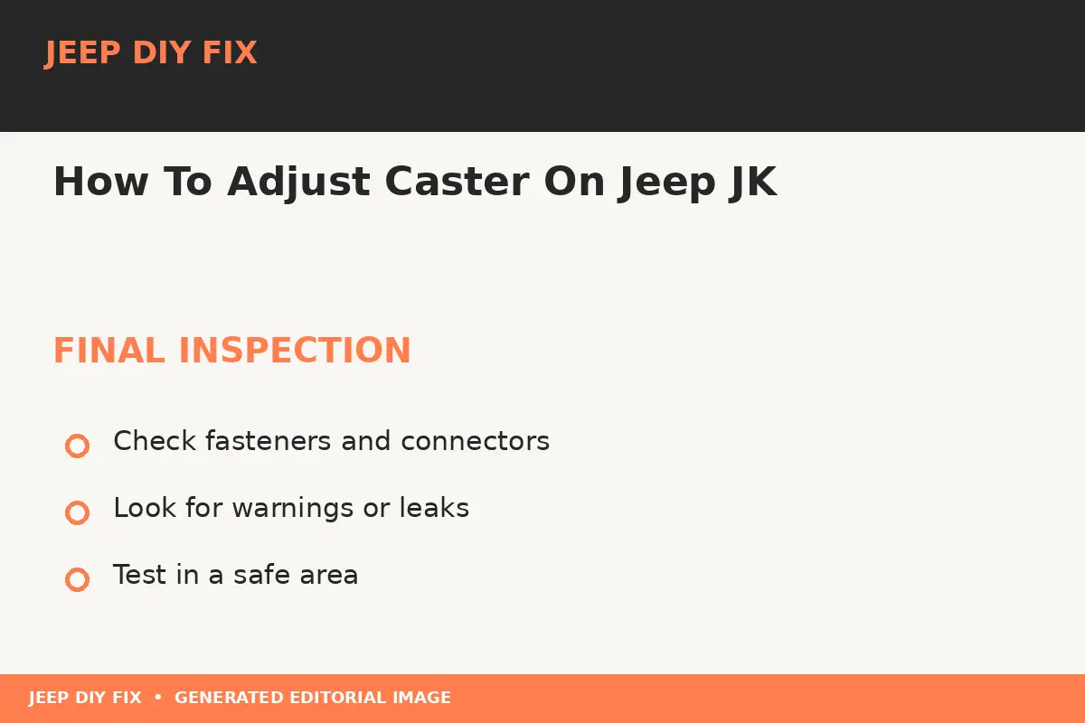 How To Adjust Caster On Jeep JK Final inspection after How To Adjust Caster On Jeep JK