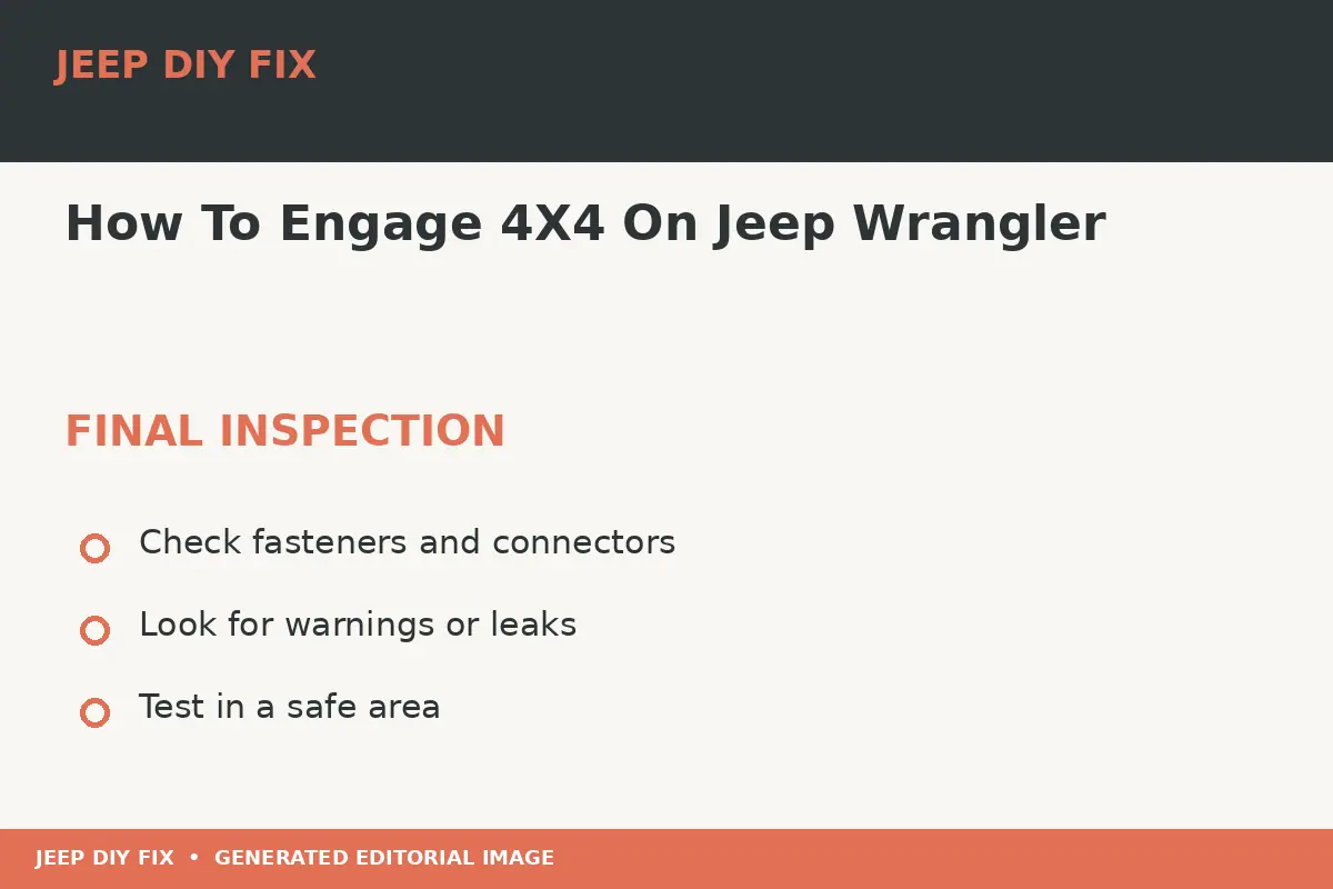How To Engage 4X4 On Jeep Wrangler Final inspection after How To Engage 4X4 On Jeep Wrangler