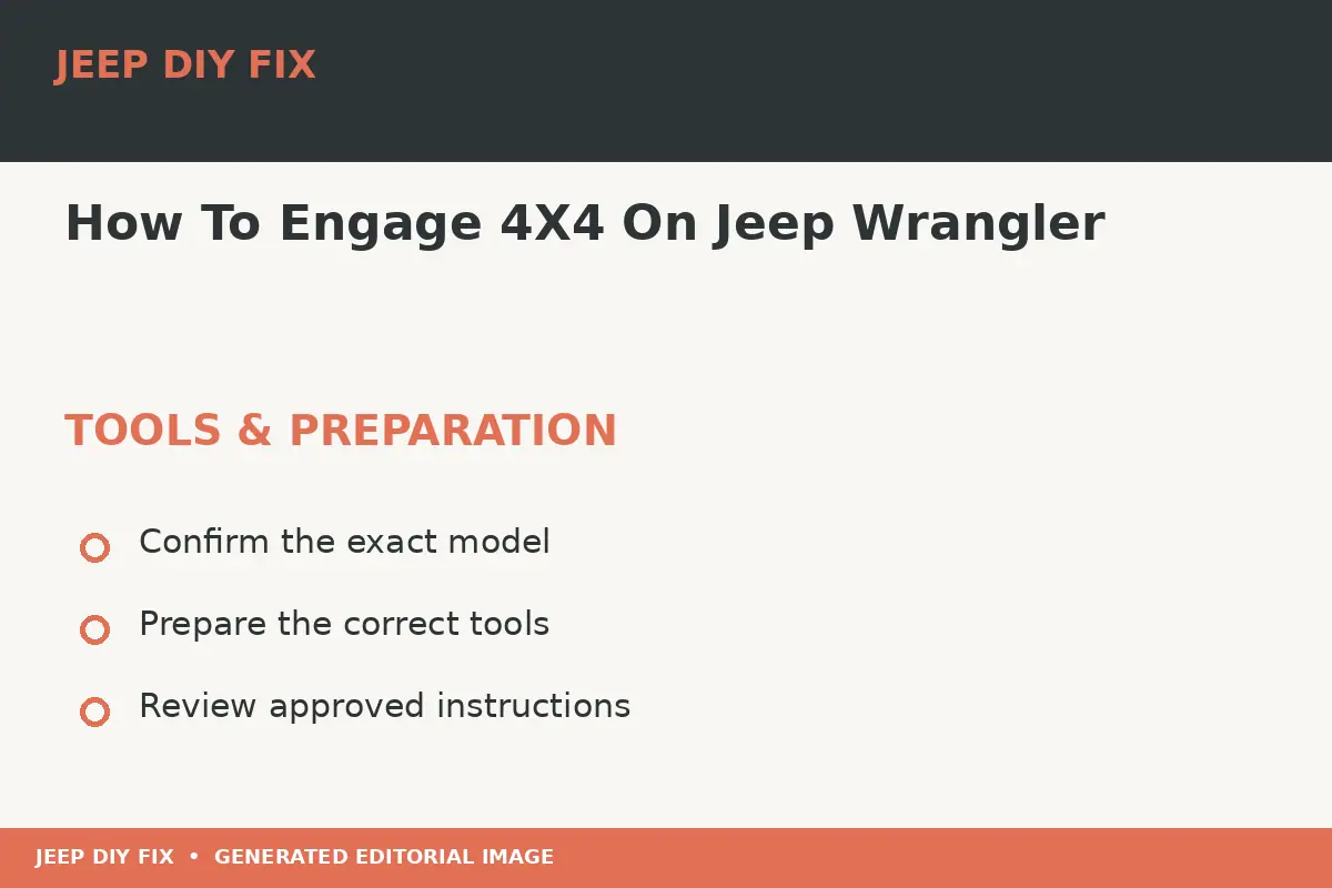 How To Engage 4X4 On Jeep Wrangler Preparing tools for How To Engage 4X4 On Jeep Wrangler