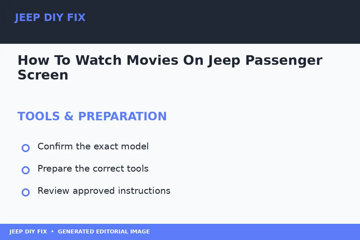 How To Watch Movies On Jeep Passenger Screen Preparing tools for How To Watch Movies On Jeep Passenger Screen