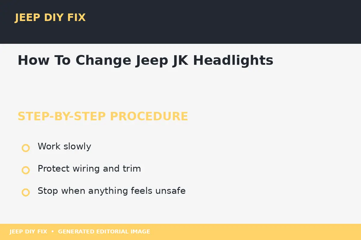 How To Change Jeep JK Headlights Completing the approved steps for How To Change Jeep JK Headlights