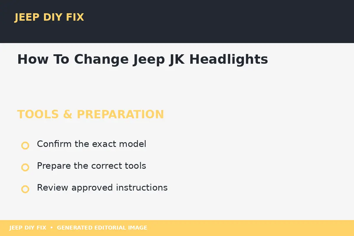How To Change Jeep JK Headlights Preparing tools for How To Change Jeep JK Headlights