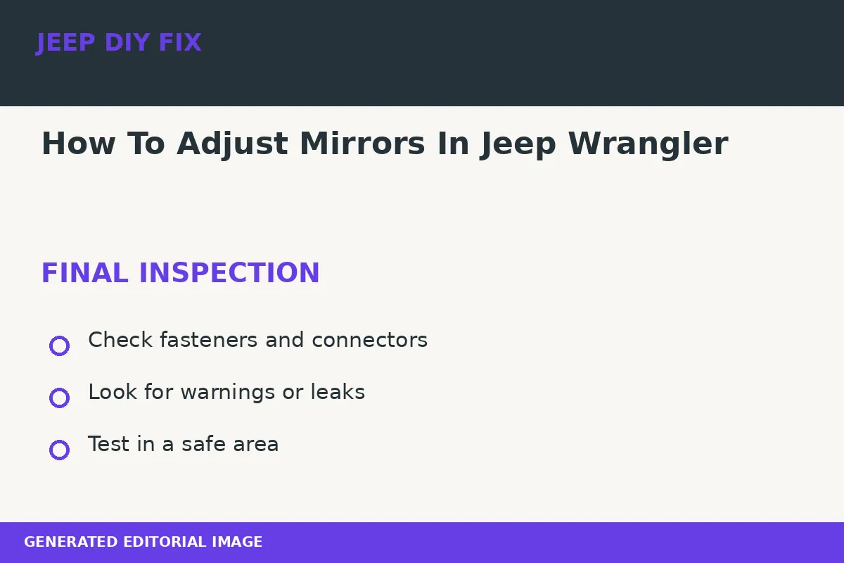 How To Adjust Mirrors In Jeep Wrangler Final inspection after How To Adjust Mirrors In Jeep Wrangler