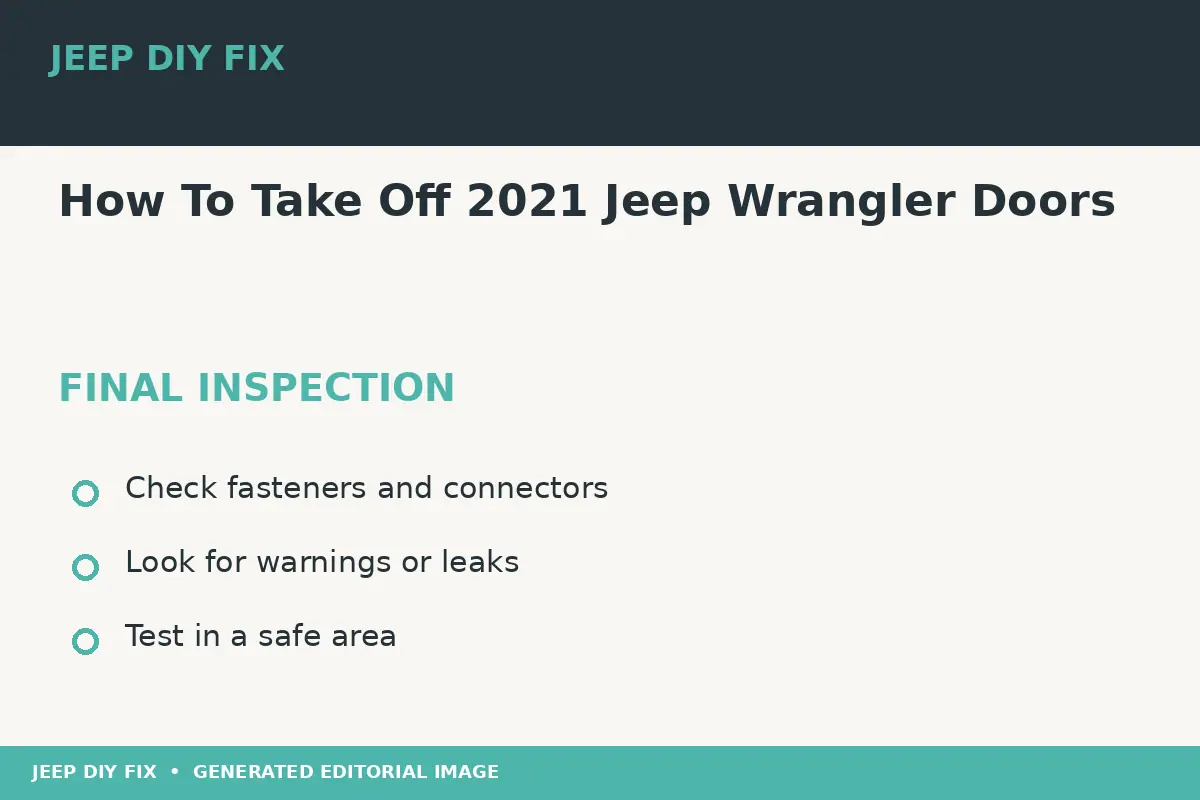 How To Take Off 2021 Jeep Wrangler Doors Final inspection after How To Take Off 2021 Jeep Wrangler Doors
