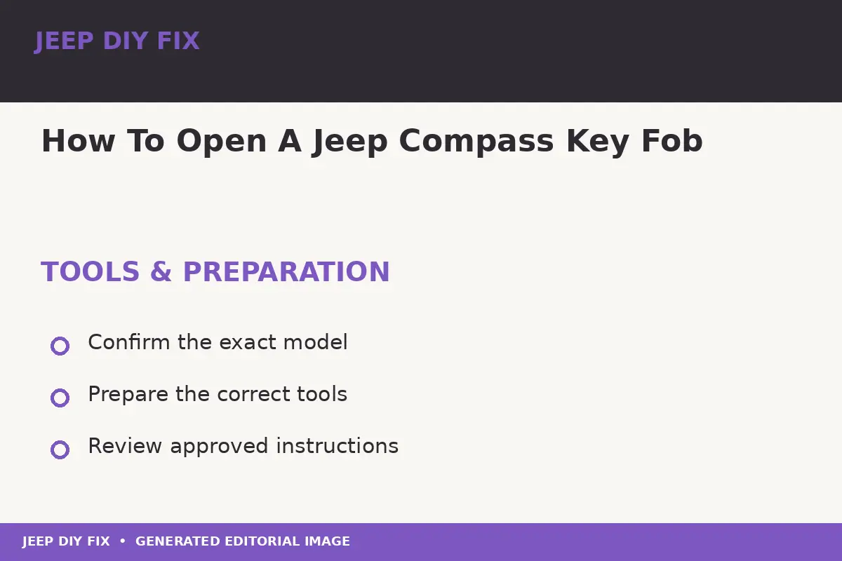 How To Open A Jeep Compass Key Fob Preparing tools for How To Open A Jeep Compass Key Fob
