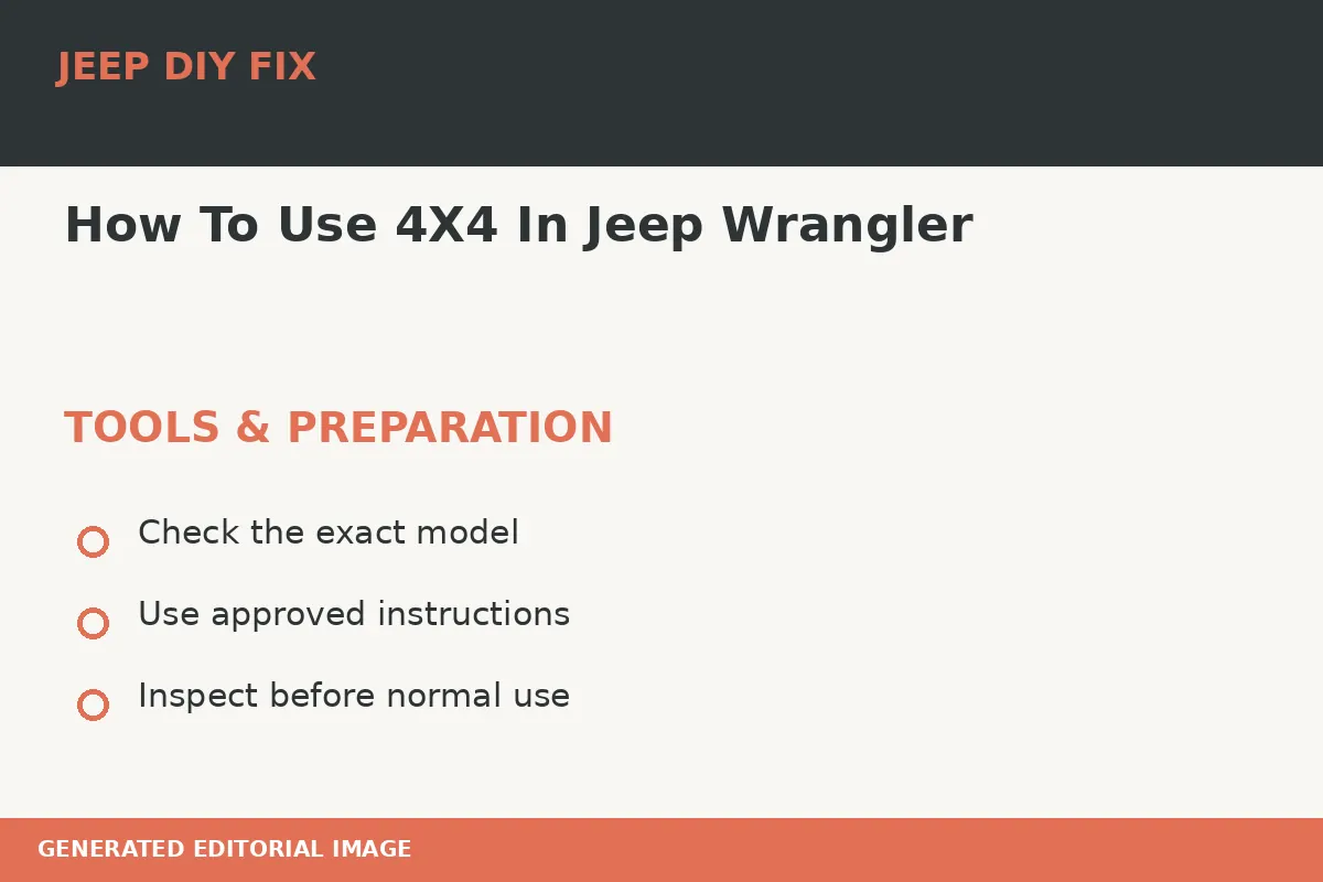 How To Use 4X4 In Jeep Wrangler Preparing tools for How To Use 4X4 In Jeep Wrangler