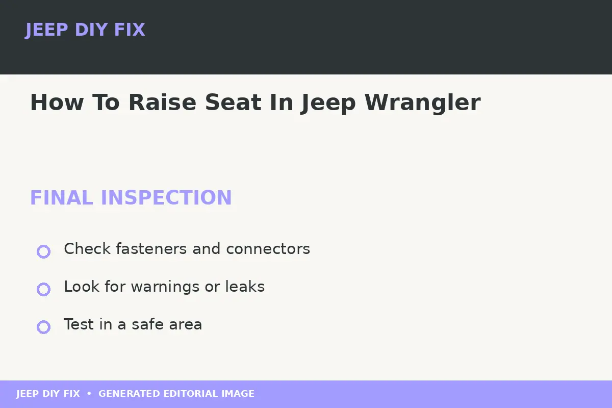 Final inspection after How To Raise Seat In Jeep Wrangler