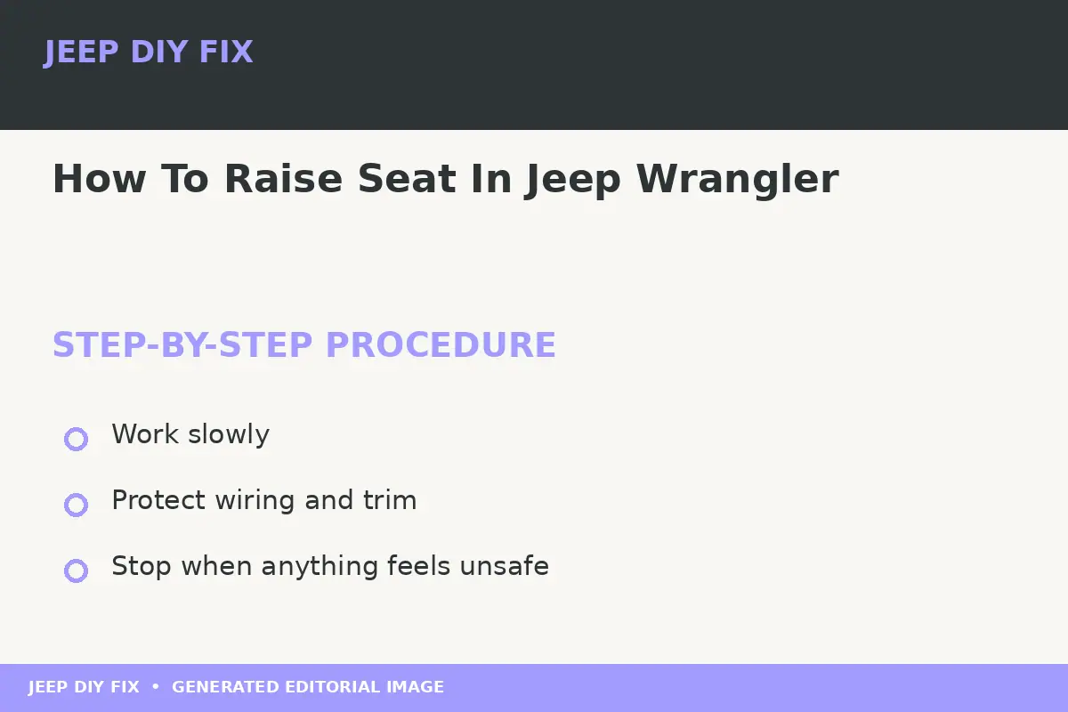 Completing the approved steps for How To Raise Seat In Jeep Wrangler