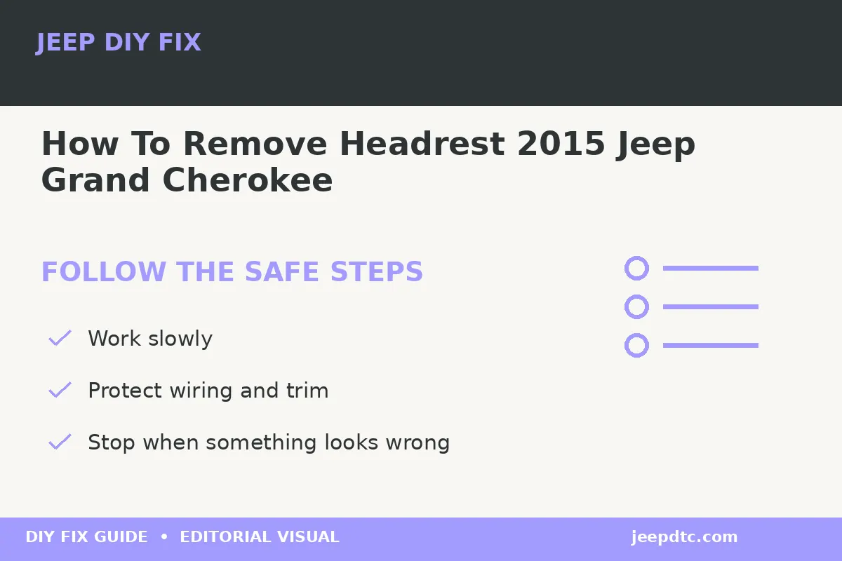 Step-by-step procedure for How To Remove Headrest 2015 Jeep Grand Cherokee