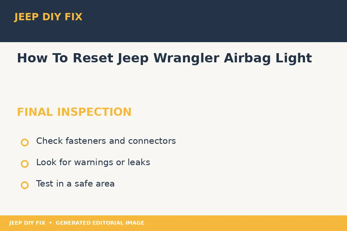 Final inspection after How To Reset Jeep Wrangler Airbag Light