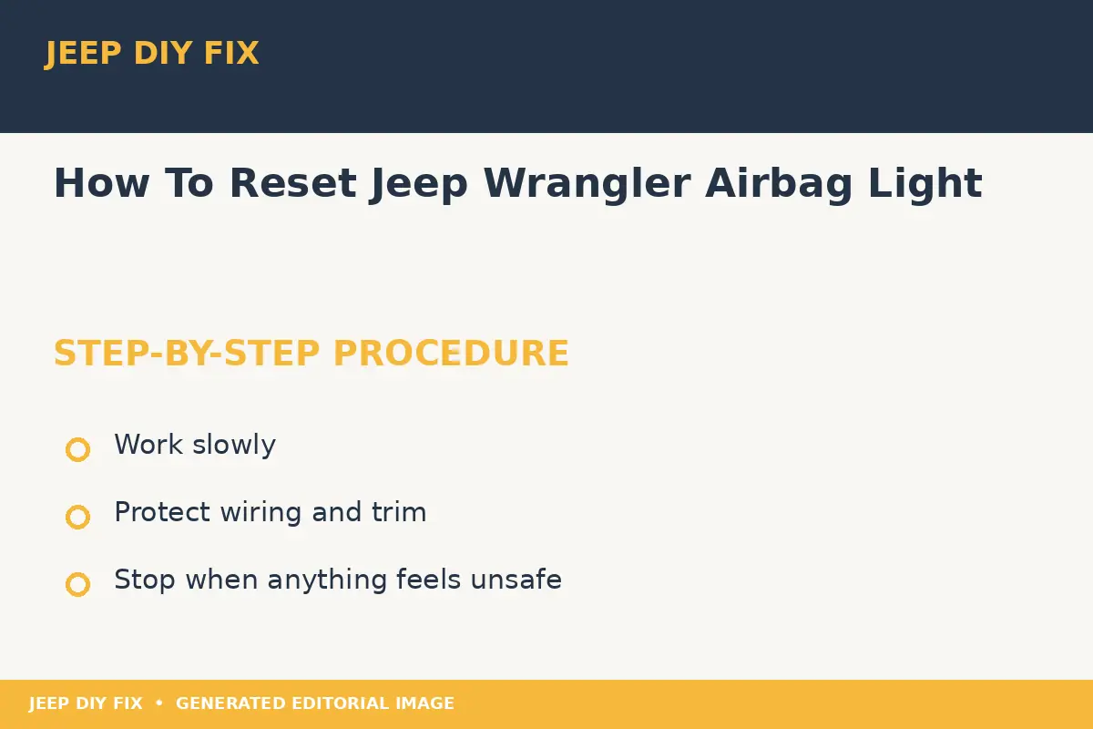 Completing the approved steps for How To Reset Jeep Wrangler Airbag Light