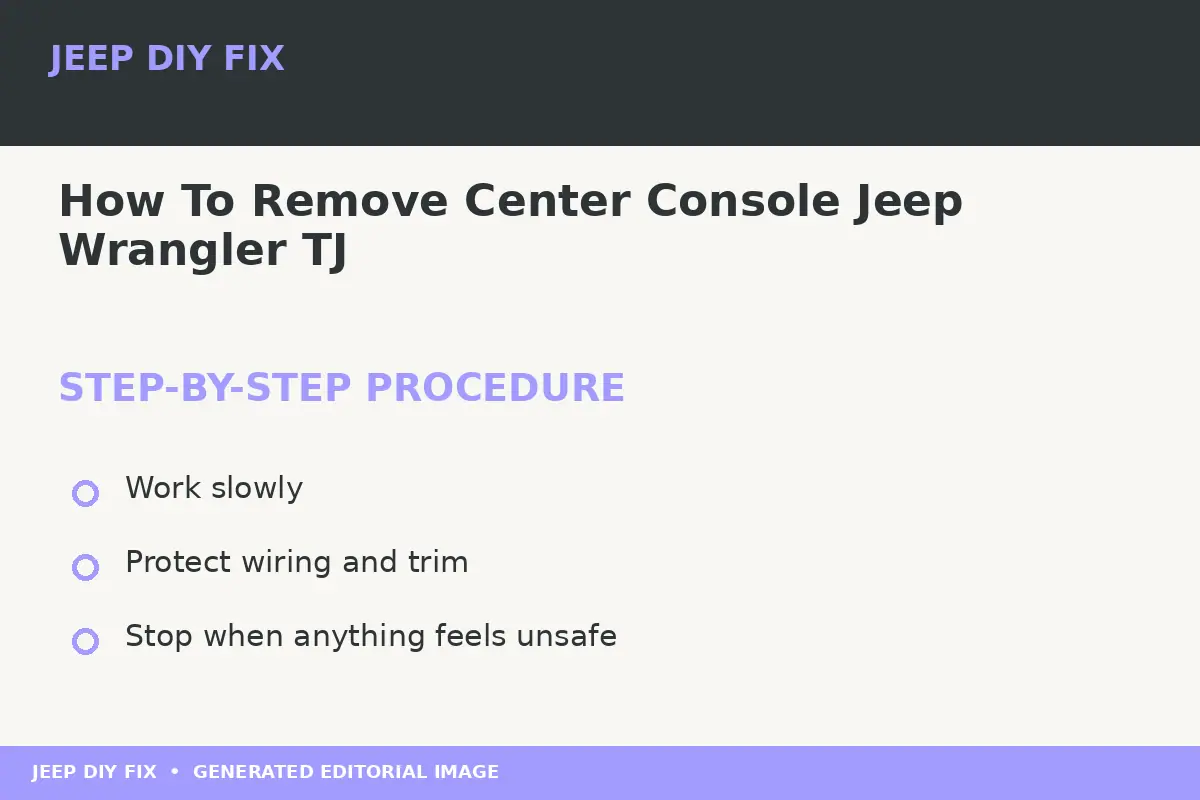 Completing the approved steps for How To Remove Center Console Jeep Wrangler TJ