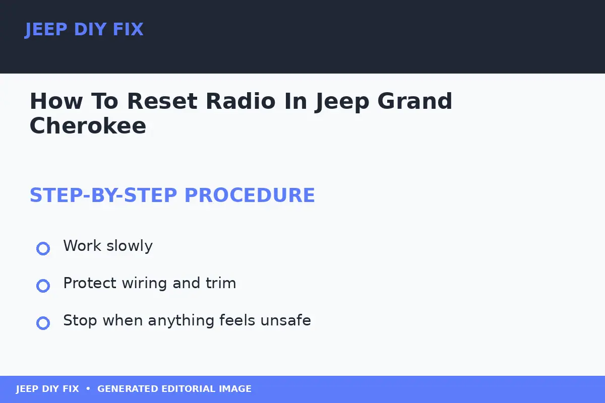 Completing the approved steps for How To Reset Radio In Jeep Grand Cherokee