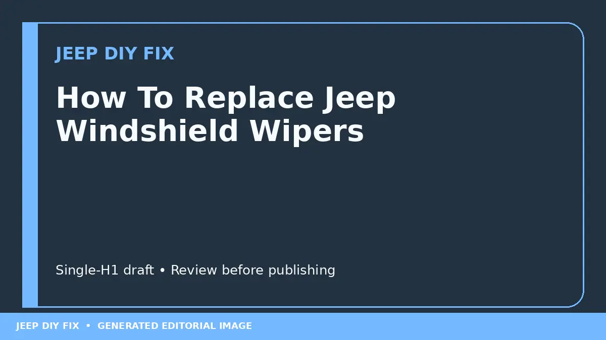 How To Replace Jeep Windshield Wipers DIY guide