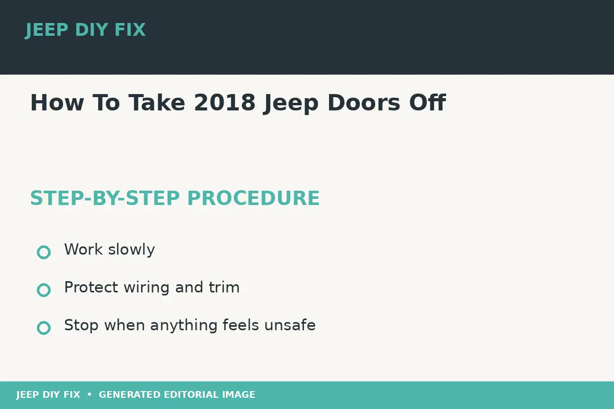 Completing the approved steps for How To Take 2018 Jeep Doors Off