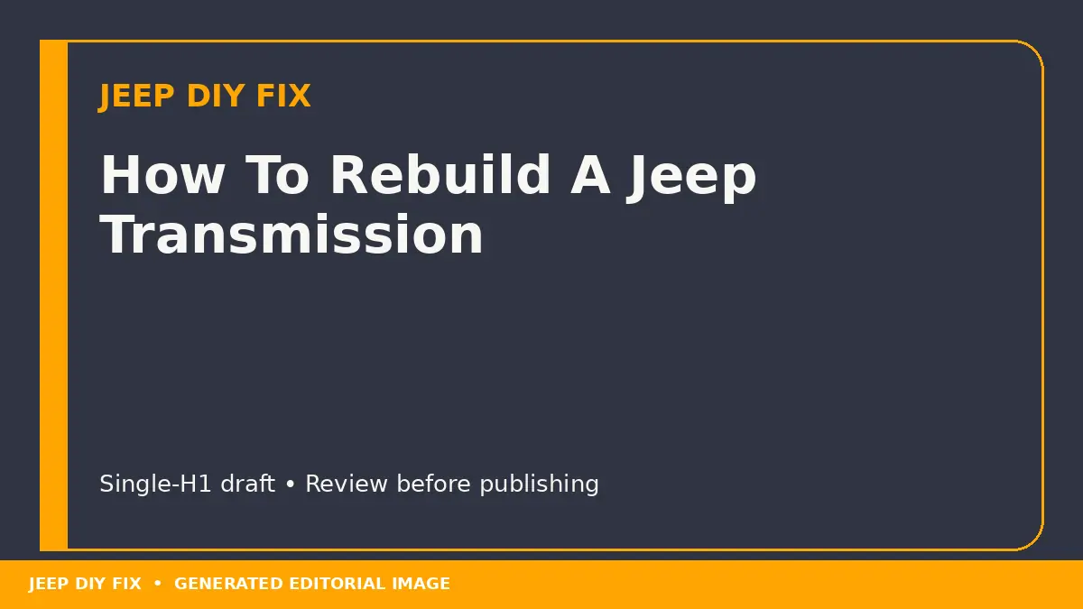 How To Rebuild A Jeep Transmission DIY guide