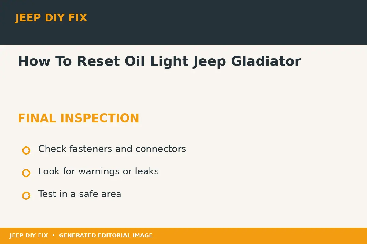 Final inspection after How To Reset Oil Light Jeep Gladiator