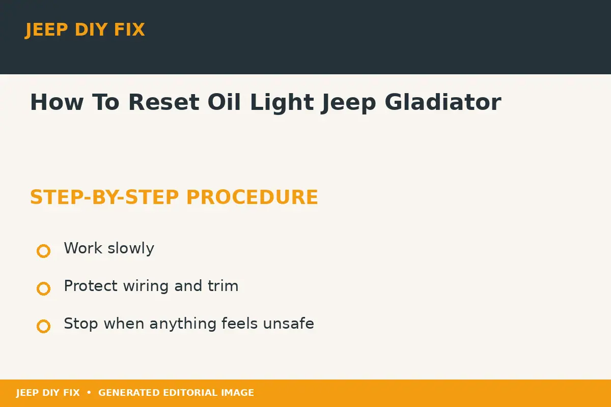 Completing the approved steps for How To Reset Oil Light Jeep Gladiator
