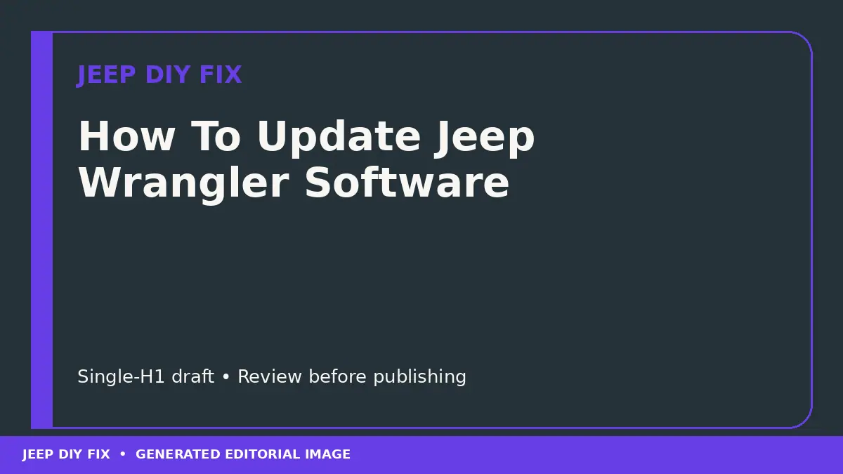 How To Update Jeep Wrangler Software DIY guide