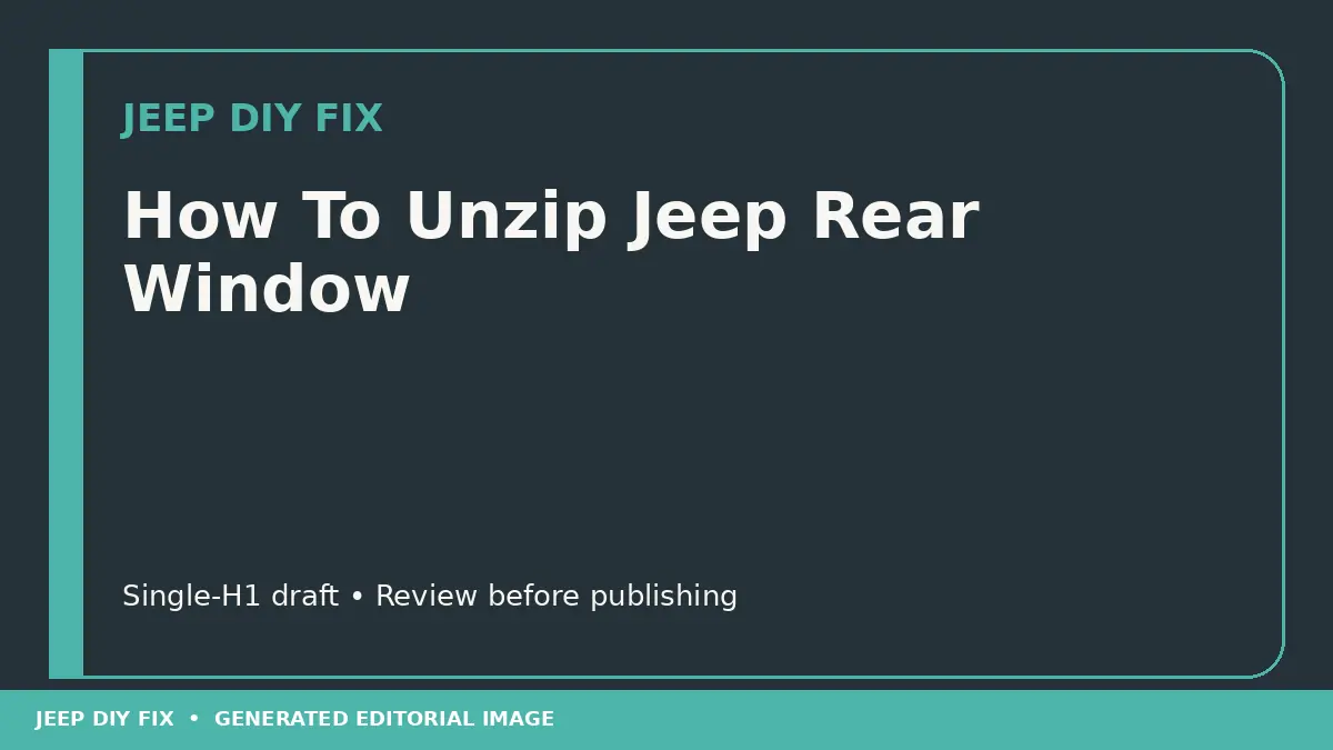 How To Unzip Jeep Rear Window DIY guide