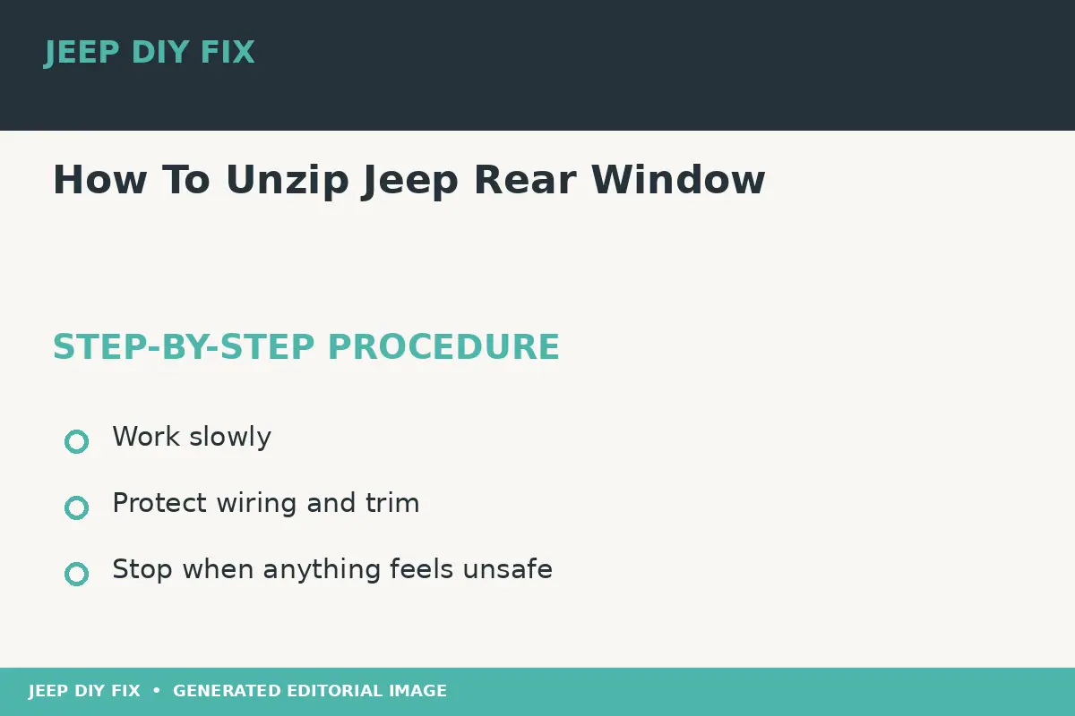 Completing the approved steps for How To Unzip Jeep Rear Window