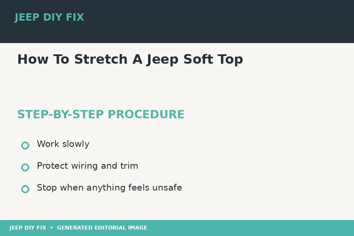Step-by-step procedure for How To Stretch A Jeep Soft Top