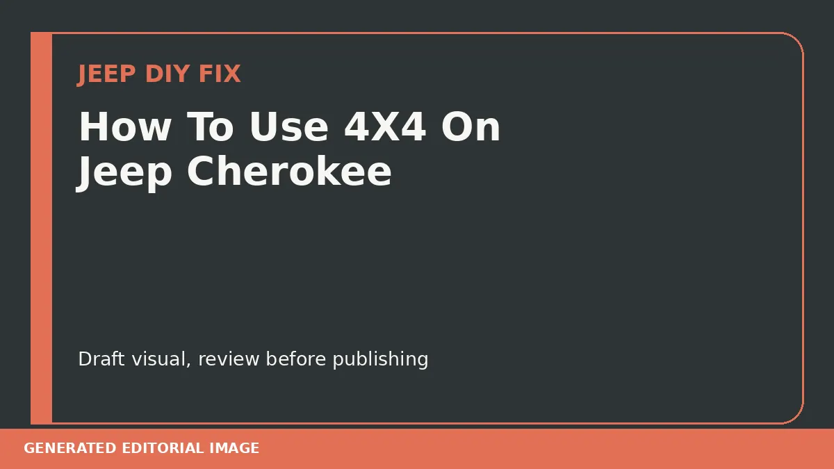 How To Use 4X4 On Jeep Cherokee DIY guide