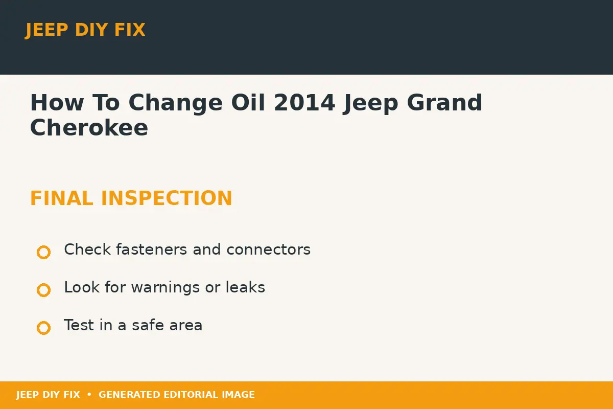 Final inspection after How To Change Oil 2014 Jeep Grand Cherokee