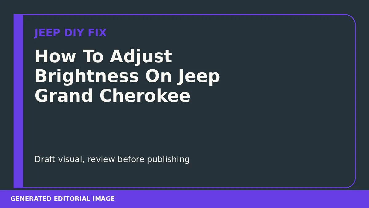 How To Adjust Brightness On Jeep Grand Cherokee DIY guide