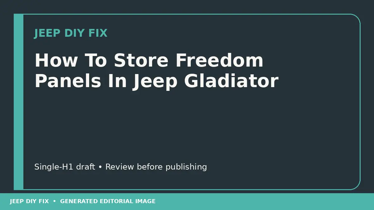 How To Store Freedom Panels In Jeep Gladiator DIY guide
