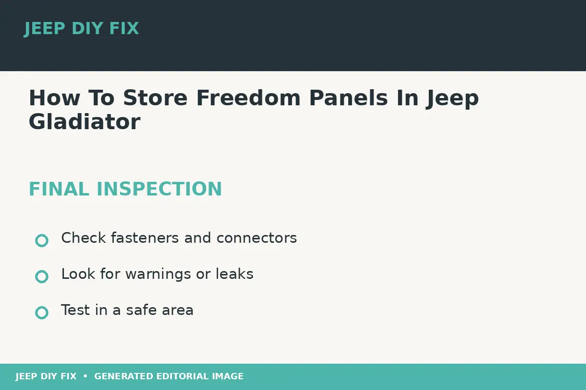 Final inspection after How To Store Freedom Panels In Jeep Gladiator