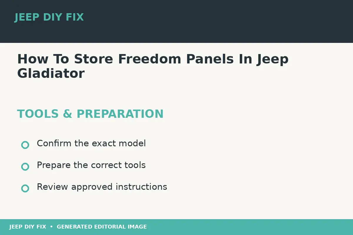 Preparing tools for How To Store Freedom Panels In Jeep Gladiator