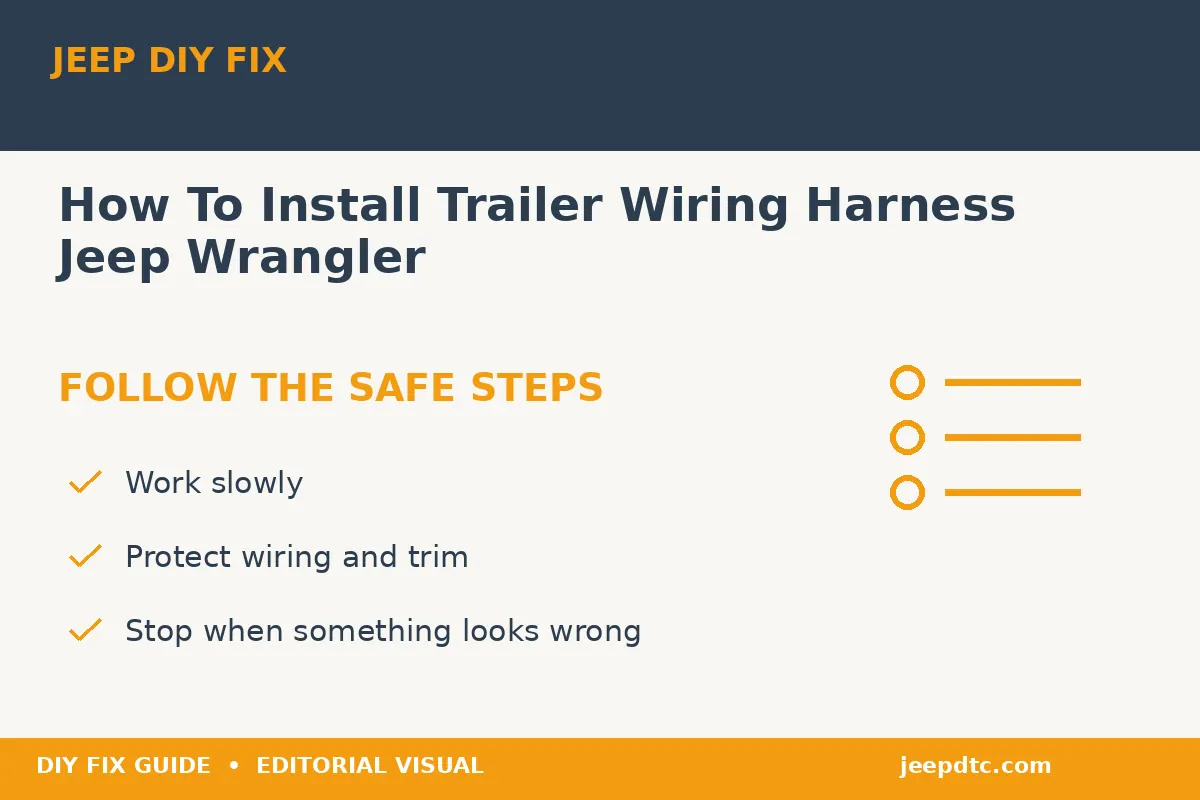 Step-by-step procedure for How To Install Trailer Wiring Harness Jeep Wrangler
