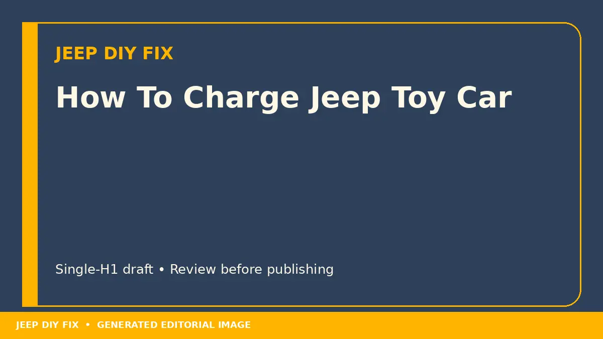 How To Charge Jeep Toy Car DIY guide