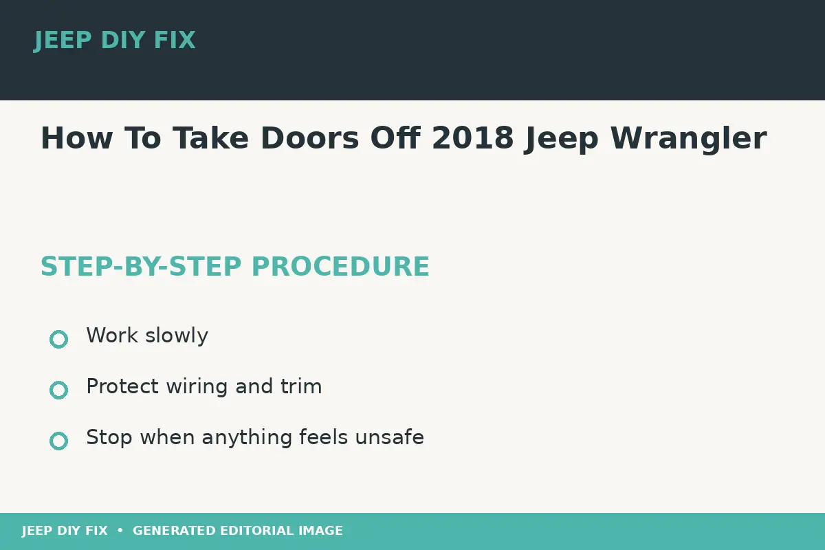 Completing the approved steps for How To Take Doors Off 2018 Jeep Wrangler
