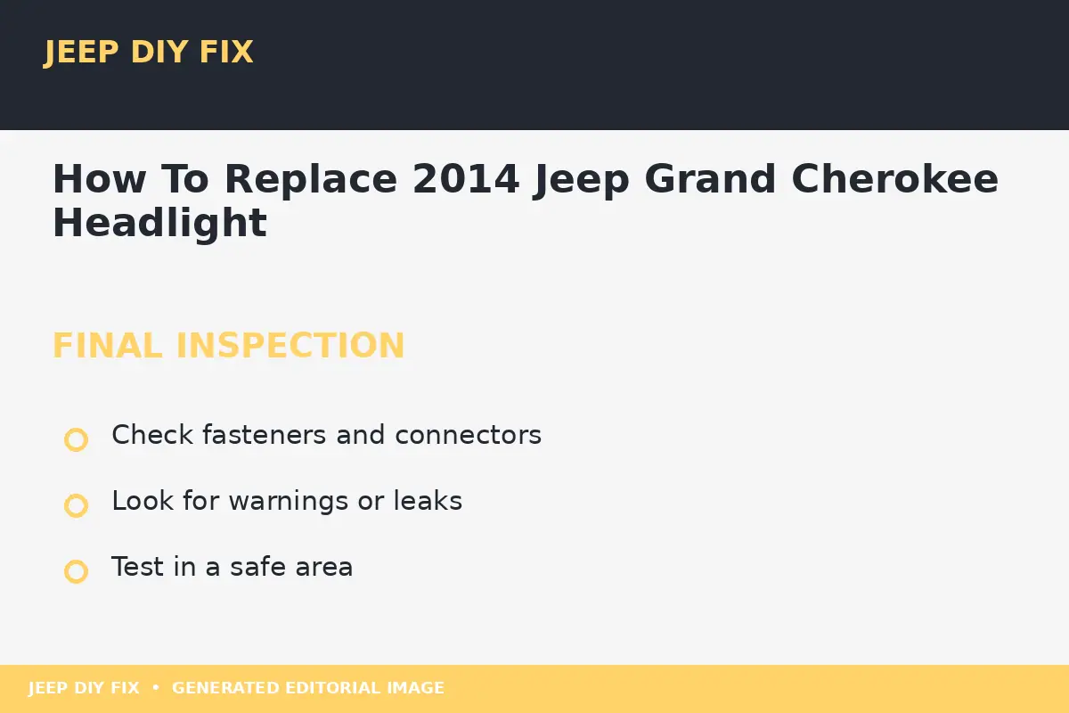 Final inspection after How To Replace 2014 Jeep Grand Cherokee Headlight