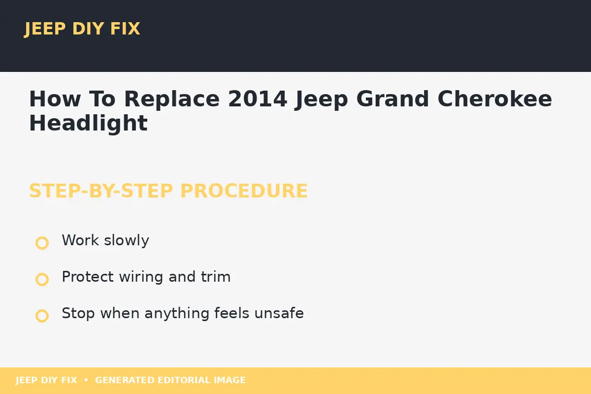 Completing the approved steps for How To Replace 2014 Jeep Grand Cherokee Headlight