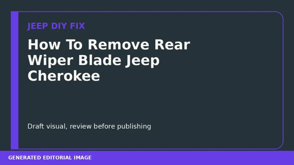 How To Remove Rear Wiper Blade Jeep Cherokee DIY guide