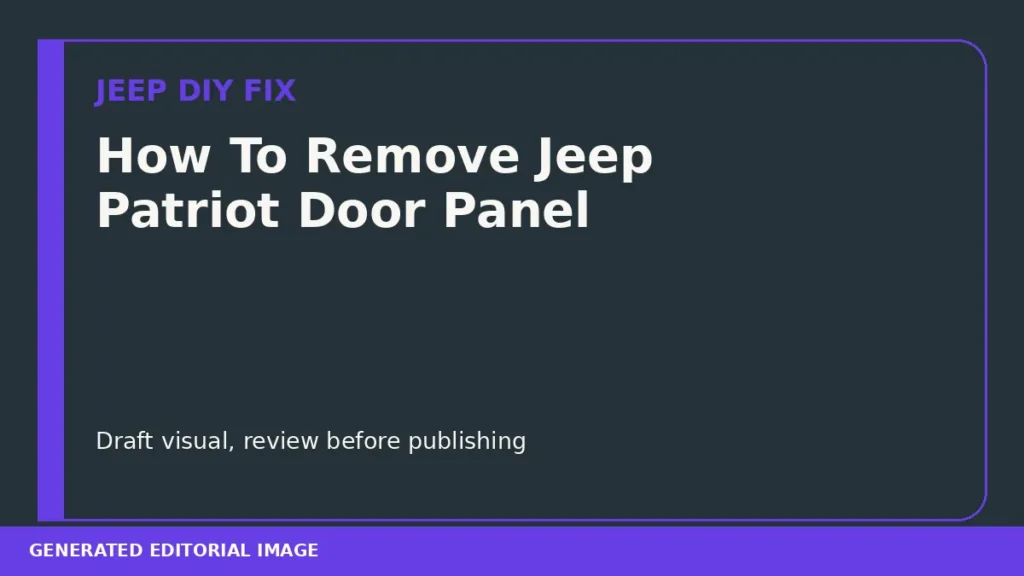 How To Remove Jeep Patriot Door Panel DIY guide