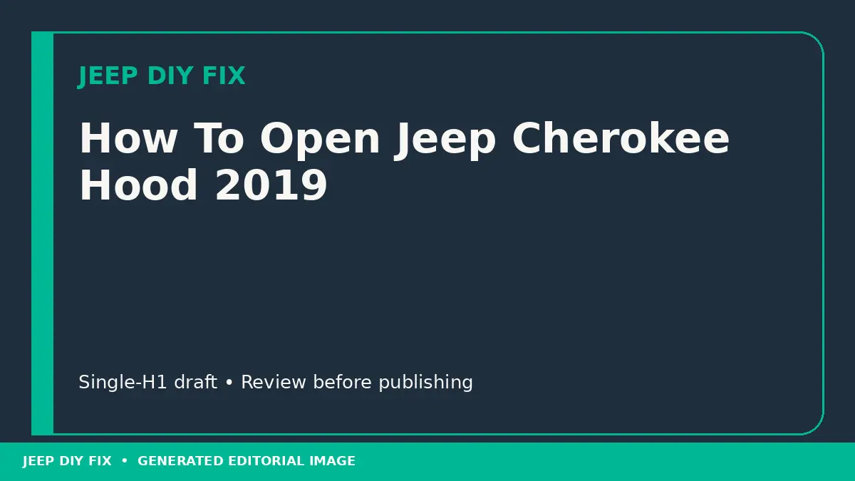 How To Open Jeep Cherokee Hood 2019 DIY guide