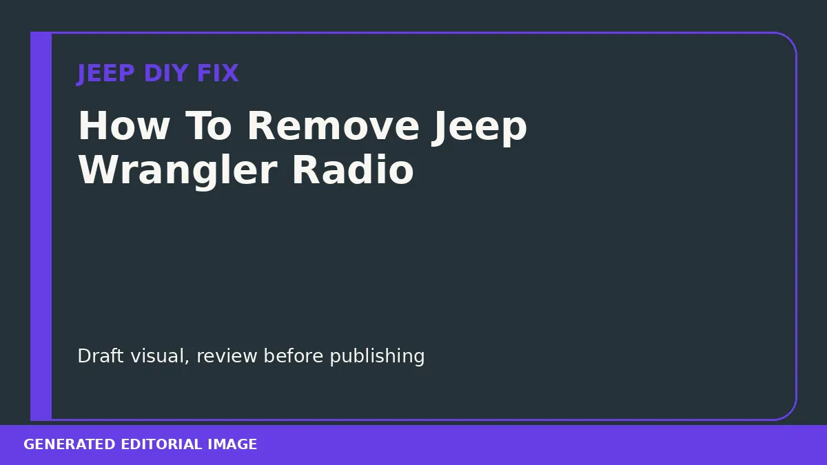 How To Remove Jeep Wrangler Radio DIY guide
