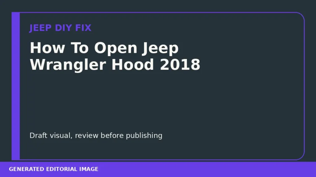 How To Open Jeep Wrangler Hood 2018 DIY guide