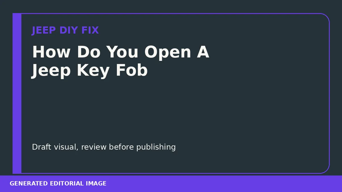 How Do You Open A Jeep Key Fob DIY guide