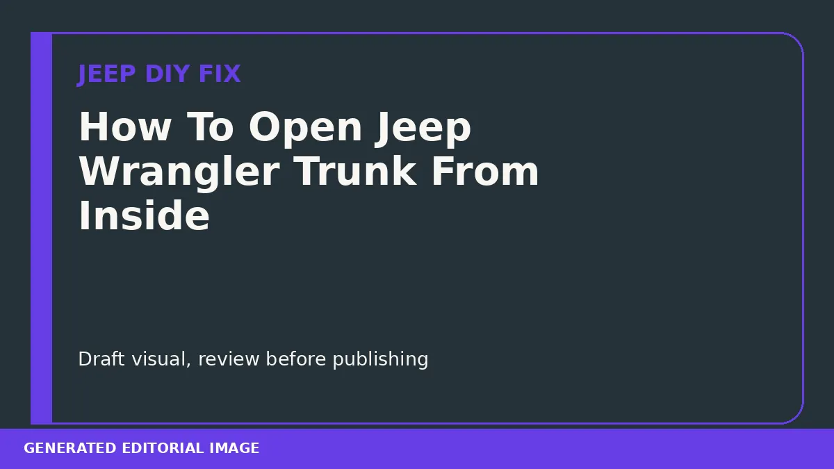 How To Open Jeep Wrangler Trunk From Inside DIY guide