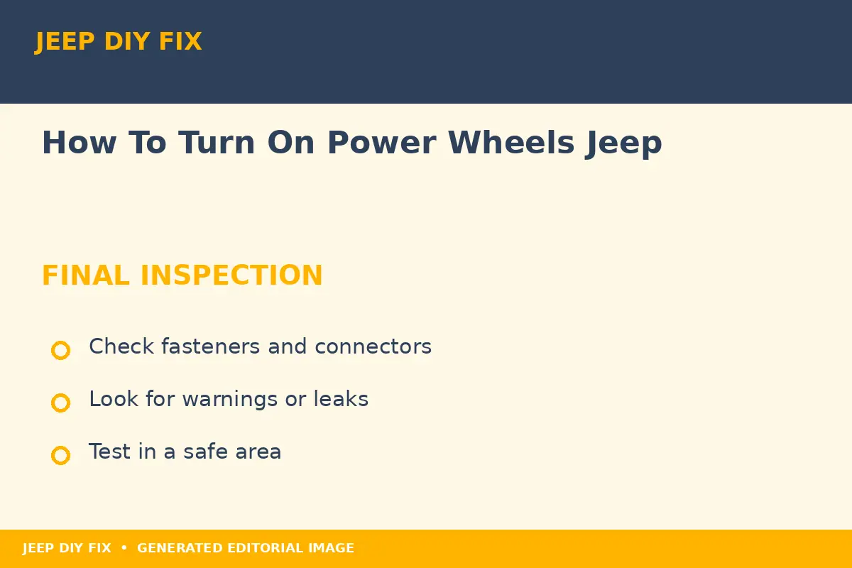 Final inspection after How To Turn On Power Wheels Jeep