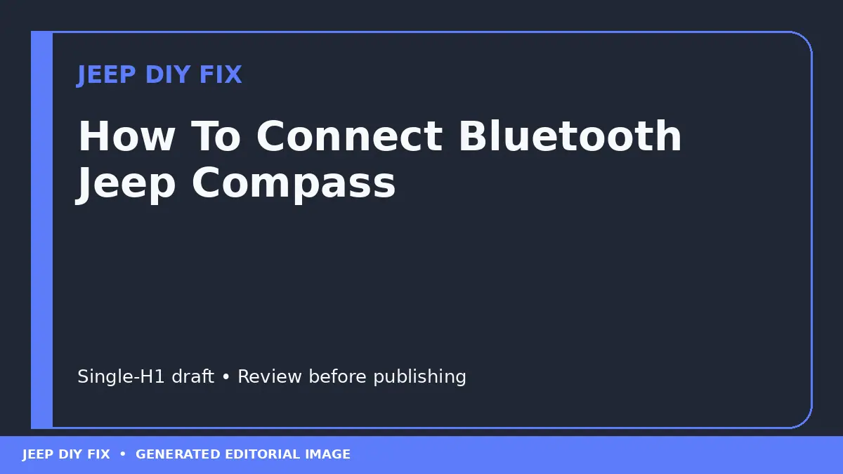 How To Connect Bluetooth Jeep Compass DIY guide