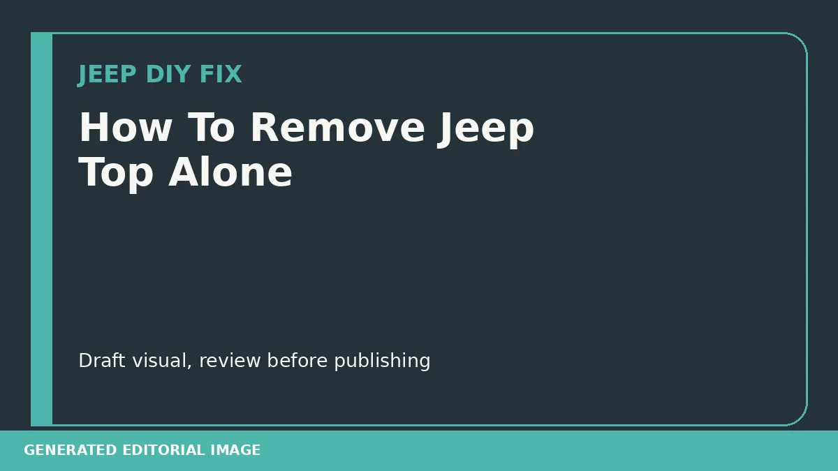 How To Remove Jeep Top Alone DIY guide