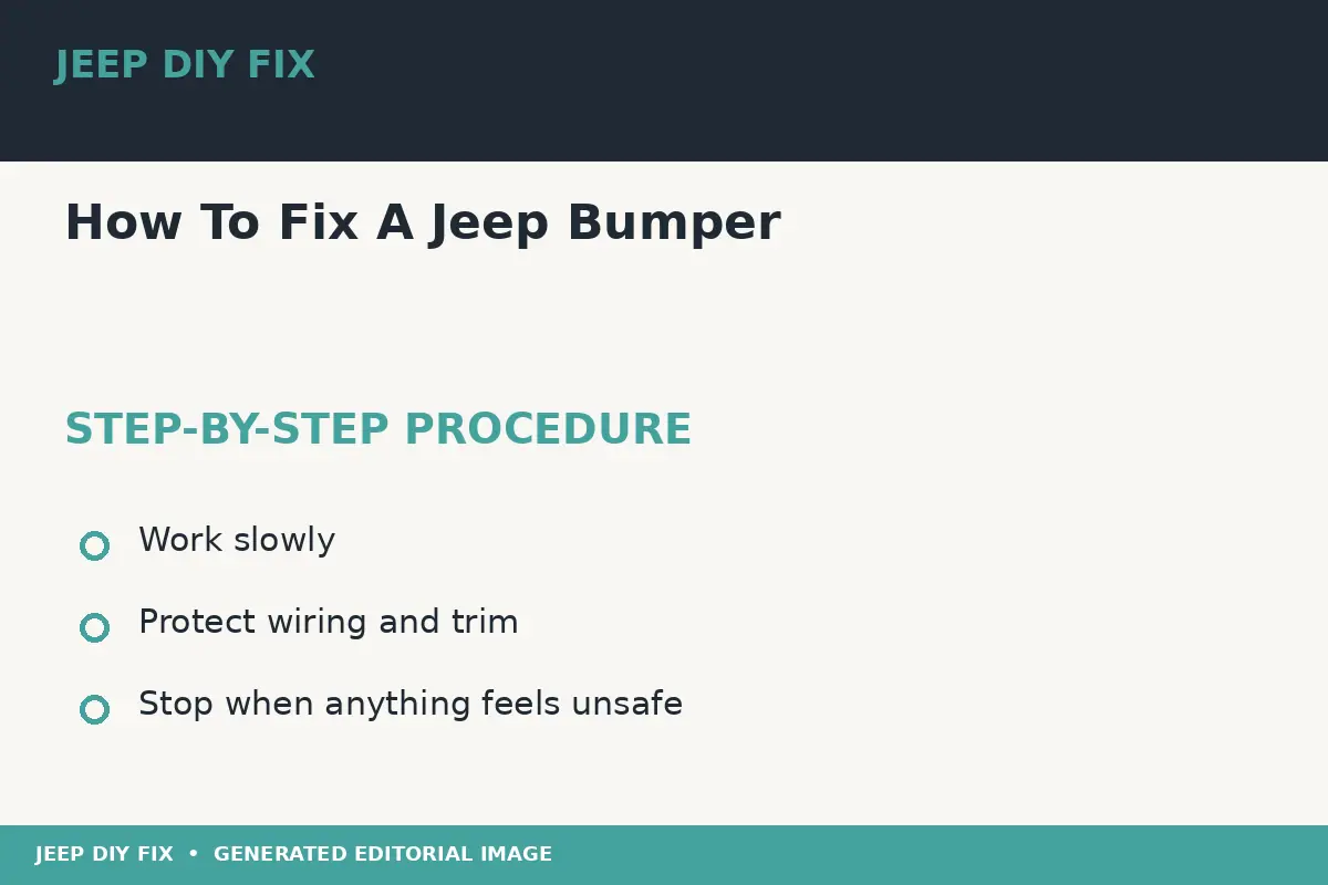 Completing the approved steps for How To Fix A Jeep Bumper