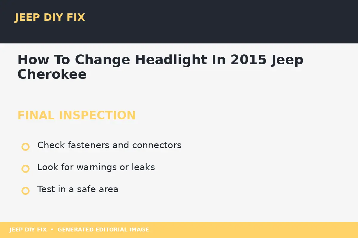 Final inspection after How To Change Headlight In 2015 Jeep Cherokee