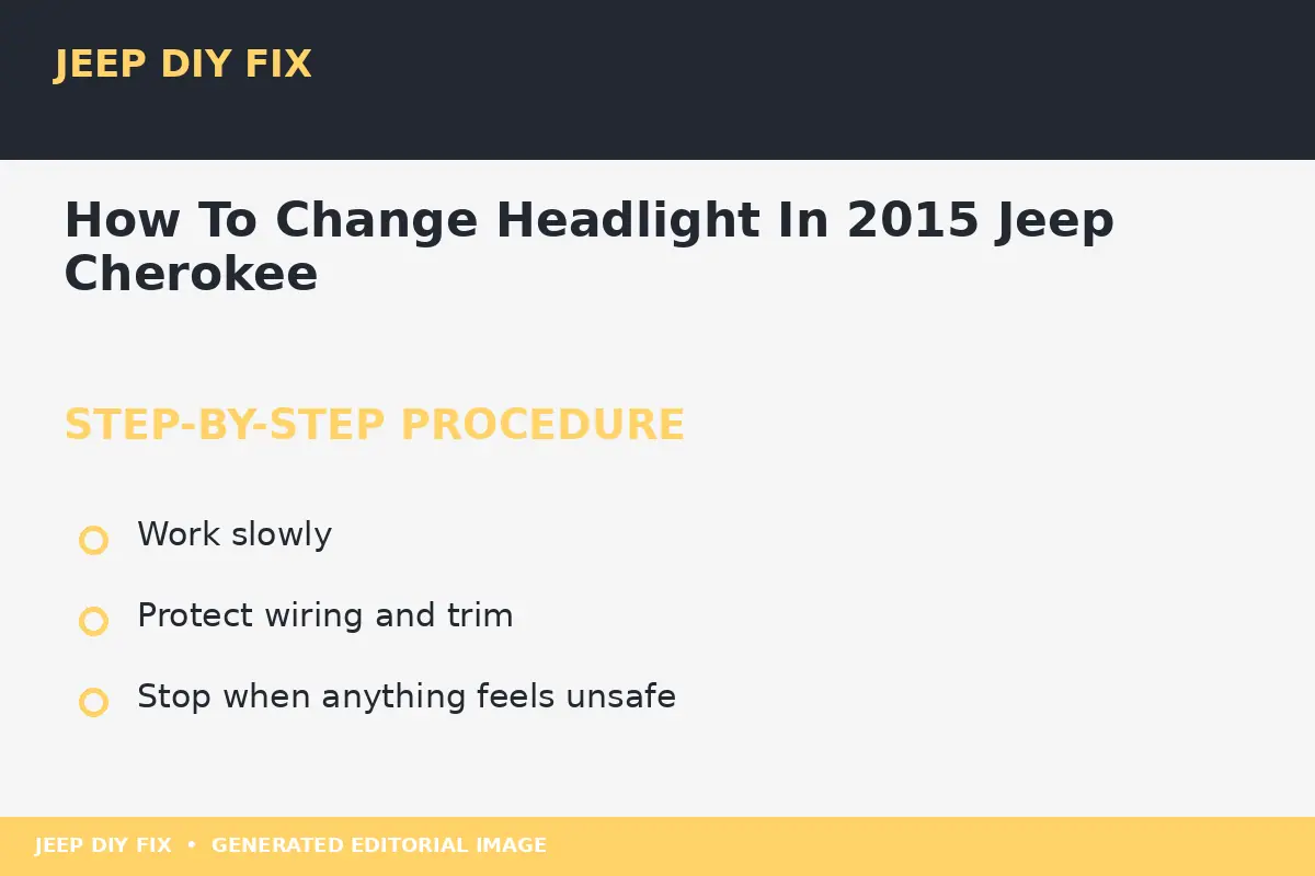 Completing the approved steps for How To Change Headlight In 2015 Jeep Cherokee